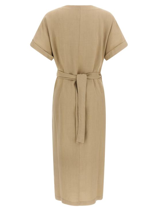 26SS 브루넬로 쿠치넬리 미디 원피스 MH126AHG41C9195 Beige - BRUNELLO CUCINELLI