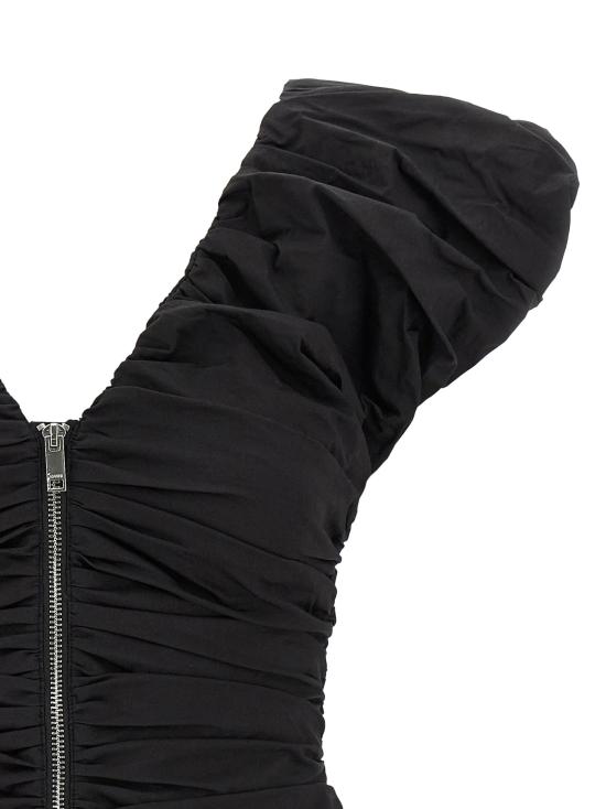 26SS 가니 투웨이 집 클로저 러치드 슬리브리스 탑 A1040071099 Black - GANNI