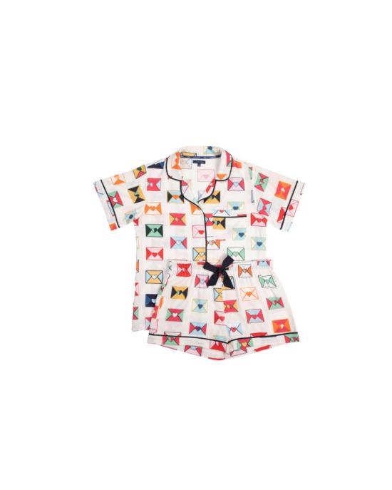  케이티 키메 라운지 웨어 Katie Kime Love Notes 파자마 반바지 세트 멀티