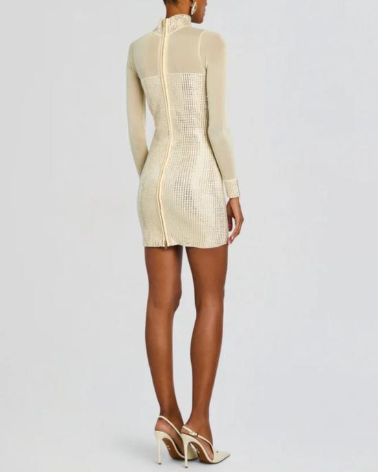  레트로페테 숏 원피스 윌로우 장식 드레스 겨울 화이트/샴페인 - RETROFETE