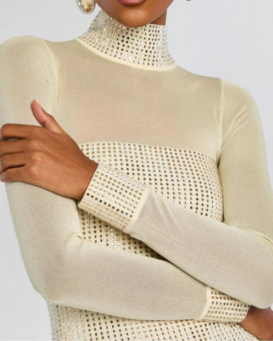  레트로페테 숏 원피스 윌로우 장식 드레스 겨울 화이트/샴페인 - RETROFETE