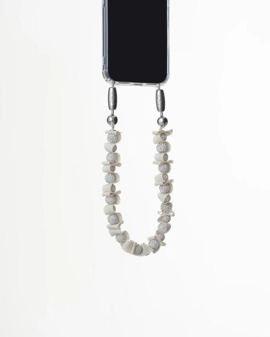  OSSA NEW YORK 바디 주얼리 오사 뉴욕 리본 파베 손목 지갑 다이아몬드 화이트