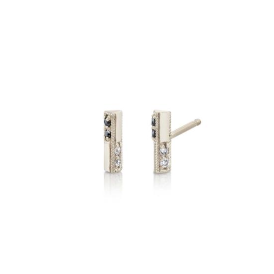  리지 맨들러 파인 주얼리 이어링 나이프 엣지 스터드 오셀로 스위치 파베 - LIZZI MANDLER FINE JEWELRY