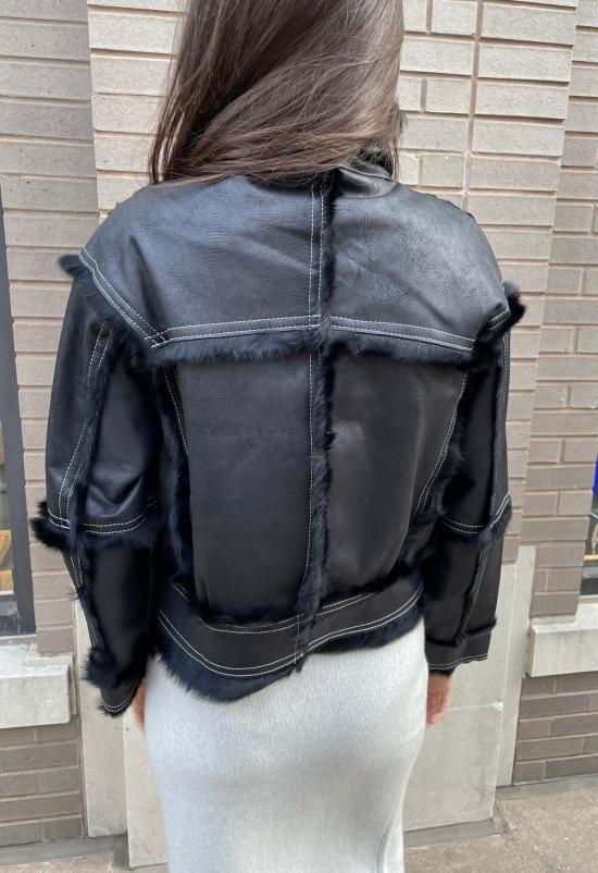  더 엔케이씨 스토어 가죽 자켓 NKC 스토어 인조 가죽 토끼털 재킷 - The NKC Store