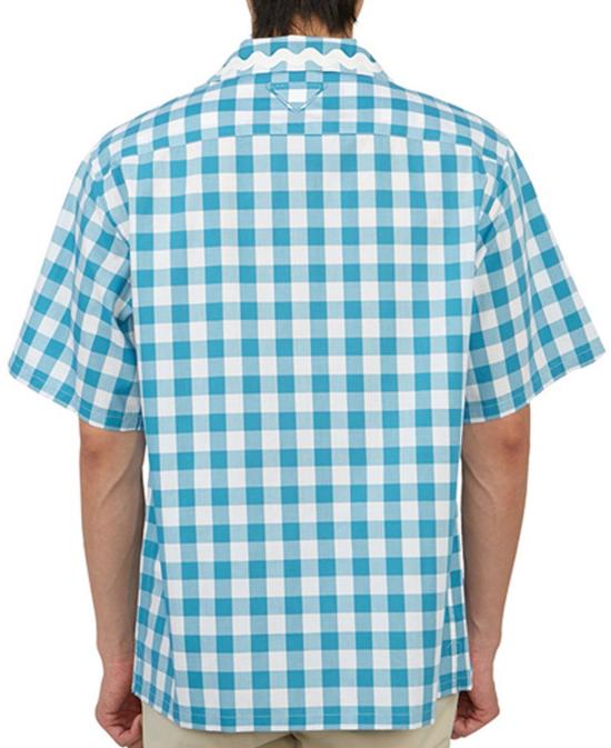  프라다 반팔 셔츠 UCS43411LTRF03DV BLUE - PRADA