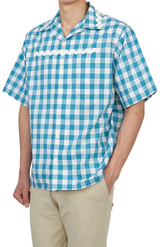  프라다 반팔 셔츠 UCS43411LTRF03DV BLUE - PRADA