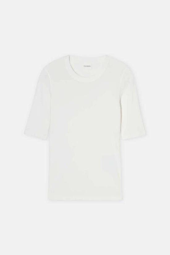  클로즈드 반팔 티셔츠 크루 SS 티셔츠 아이보리