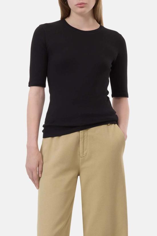  클로즈드 긴팔 티셔츠 크루 SS 티셔츠 블랙 - CLOSED