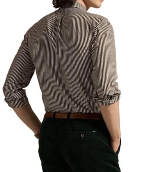 25FW 폴로 랄프로렌 긴팔 셔츠 710929344 026 BROWN WHITE - POLO RALPH LAUREN