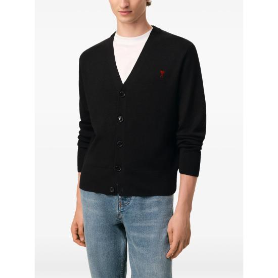 26SS 아미 ADC 울 V넥 가디건 HKC361 001 009 BLACK - AMI