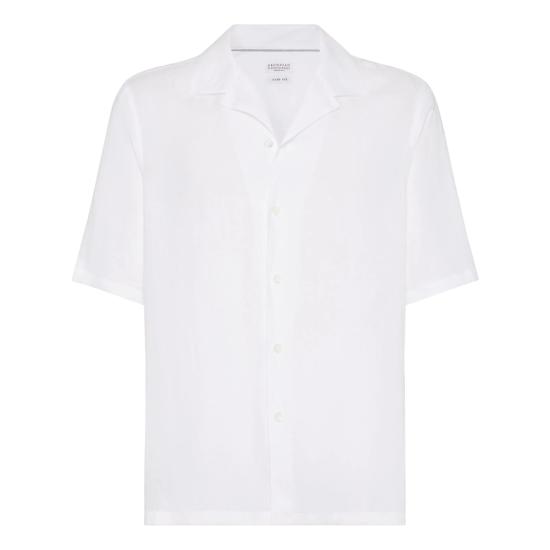 26SS 브루넬로 쿠치넬리 반팔 셔츠 MM6840615 C001 WHITE