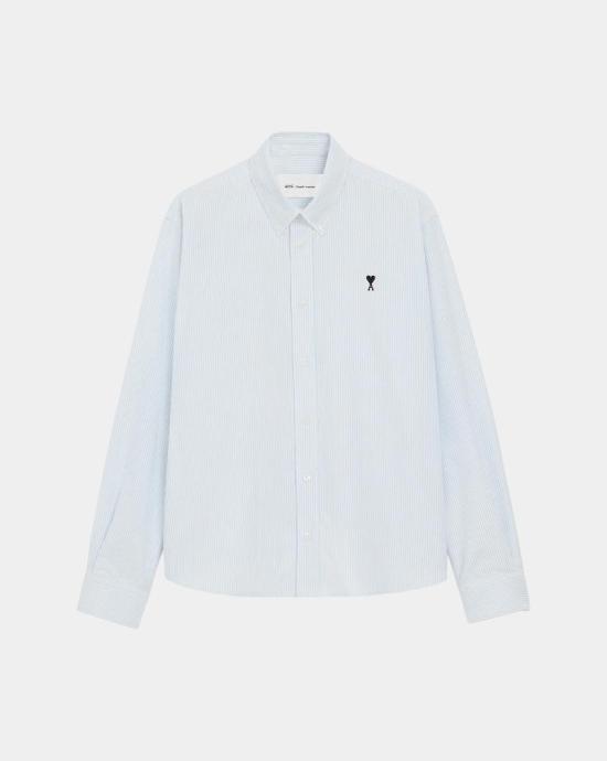 26SS 아미 긴팔 셔츠 HSH763CO0087 475 Bleu ciel blanc naturel