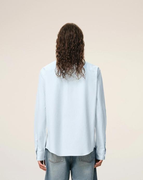 26SS 아미 긴팔 셔츠 HSH763CO0087 475 Bleu ciel blanc naturel - AMI