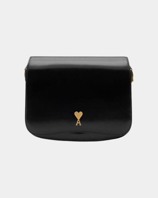 26SS 아미 스몰 하트 로고 글레이즈드 레더 파리 백 ULL717AL0139 001 Black