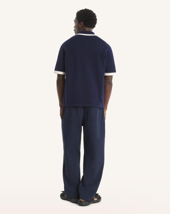 26SS 메종키츠네 코튼 니트 컴포트 폴로셔츠 QM00208KT1135 0413 Classic navy - MAISON KITSUNE