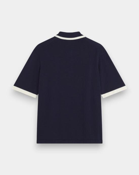 26SS 메종키츠네 코튼 니트 컴포트 폴로셔츠 QM00208KT1135 0413 Classic navy - MAISON KITSUNE