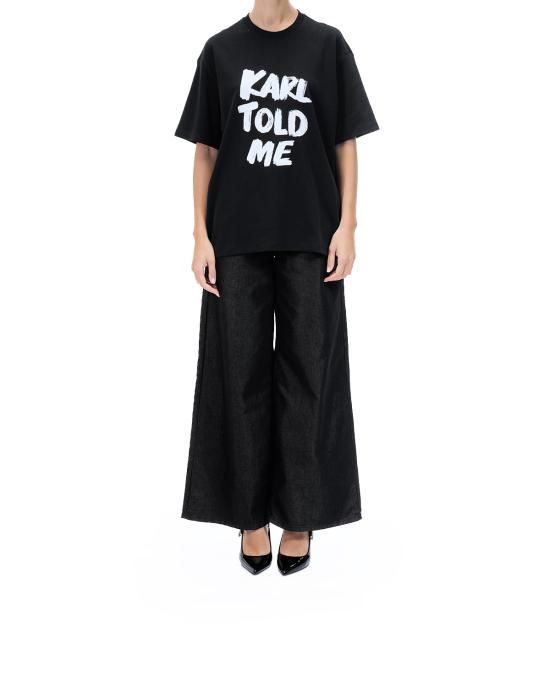 26SS 칼라거펠트 반팔 티셔츠 A4W17101 999 black NERO - KARL LAGERFELD