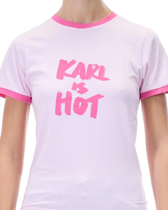 26SS 칼라거펠트 반팔 티셔츠 A4W17102 507 lady pink ROSA - KARL LAGERFELD