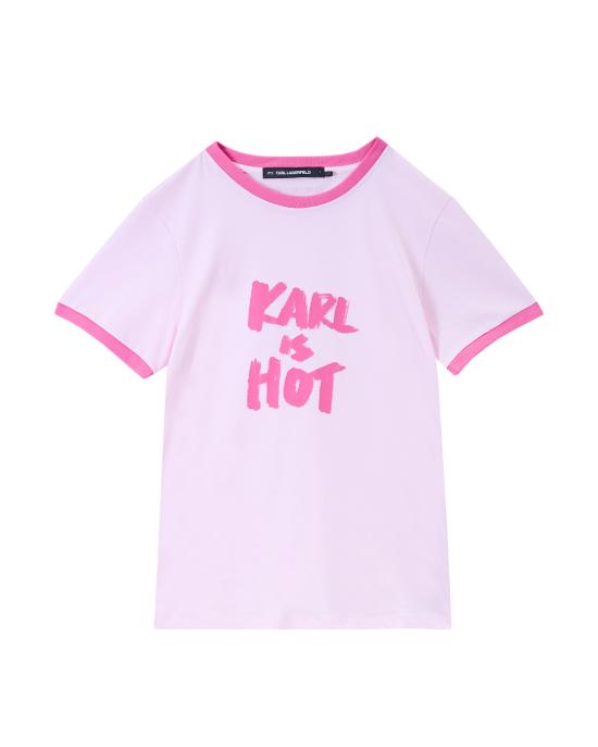 26SS 칼라거펠트 반팔 티셔츠 A4W17102 507 lady pink ROSA