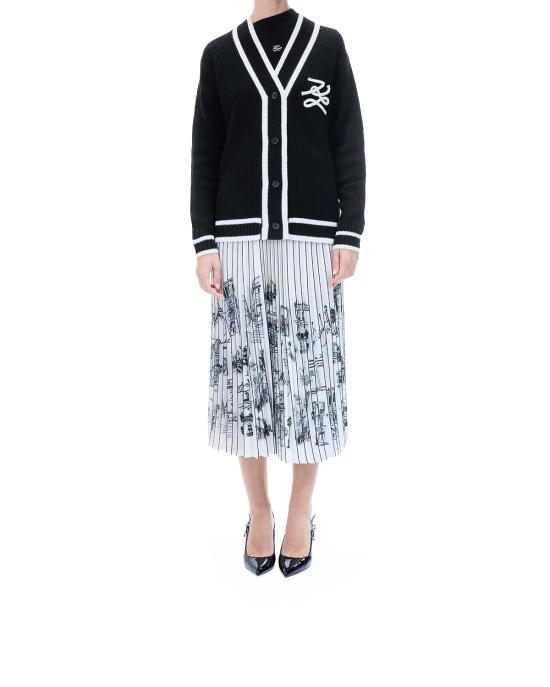 25FW 칼라거펠트 가디건 A4W18052 999 black NERO BIANCO - KARL LAGERFELD