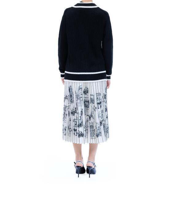 25FW 칼라거펠트 가디건 A4W18052 999 black NERO BIANCO - KARL LAGERFELD