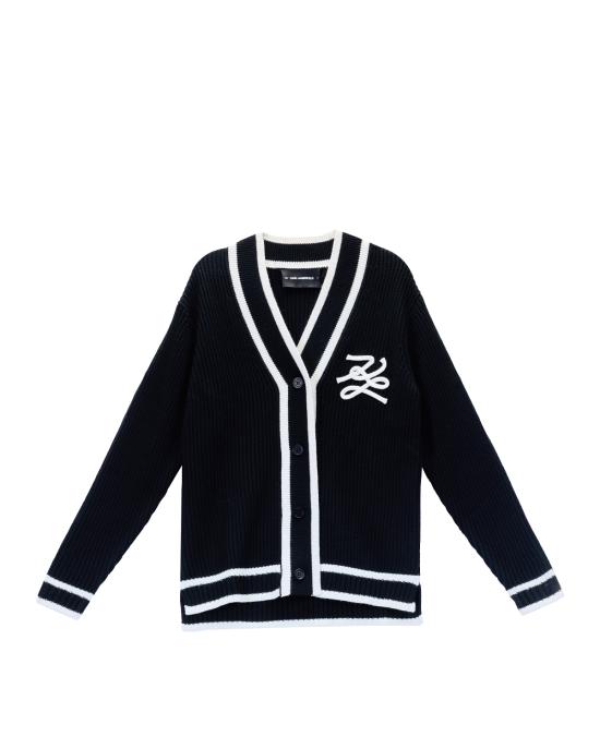 25FW 칼라거펠트 가디건 A4W18052 999 black NERO BIANCO