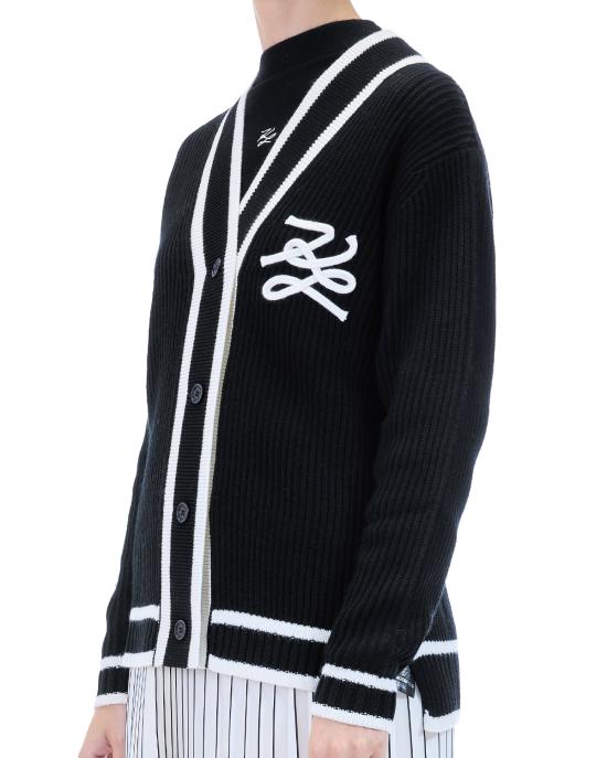 25FW 칼라거펠트 가디건 A4W18052 999 black NERO BIANCO - KARL LAGERFELD