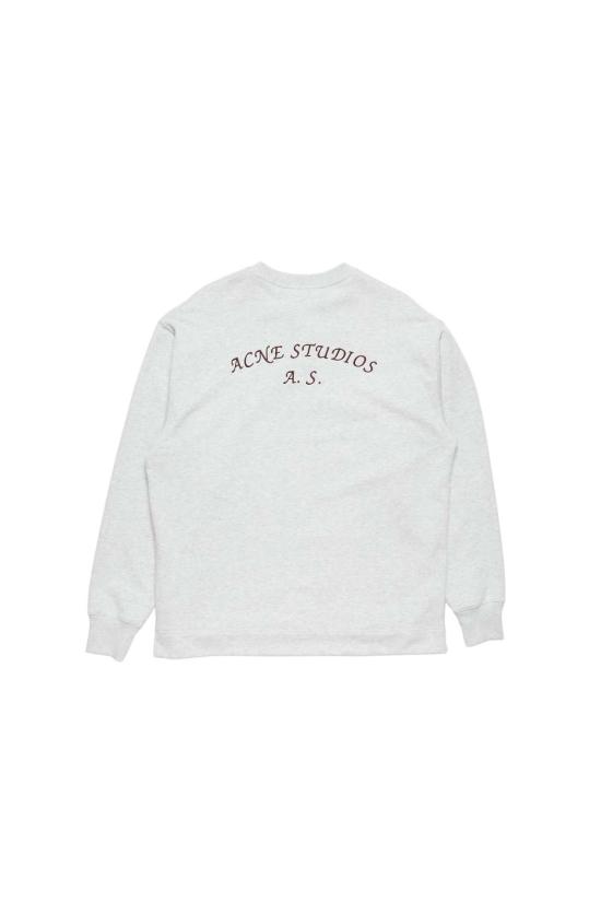  아크네 스튜디오 긴팔 티셔츠 헨리넥 스웨트셔츠 페일 그레이 멜란지 - ACNE STUDIOS