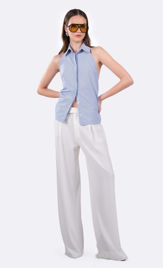  논살란트 레이블 블라우스 논샬런트 라벨 파멜라 탑 블루/화이트 스트라이프