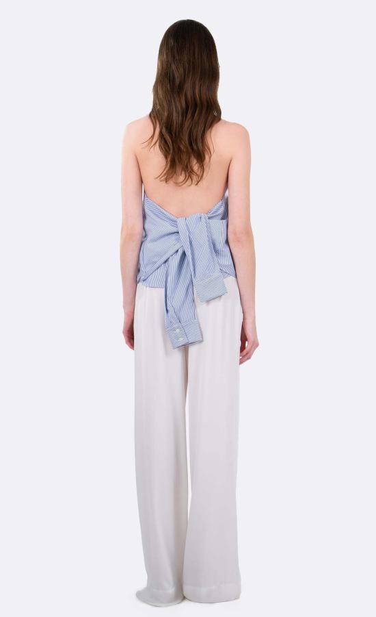  논살란트 레이블 블라우스 논샬런트 라벨 파멜라 탑 블루/화이트 스트라이프 - NONCHALANT LABEL