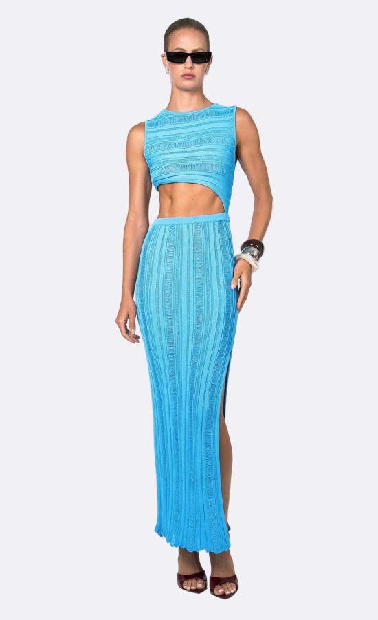  논살란트 레이블 롱 원피스 무심한 라벨 오리아나 드레스 아주르