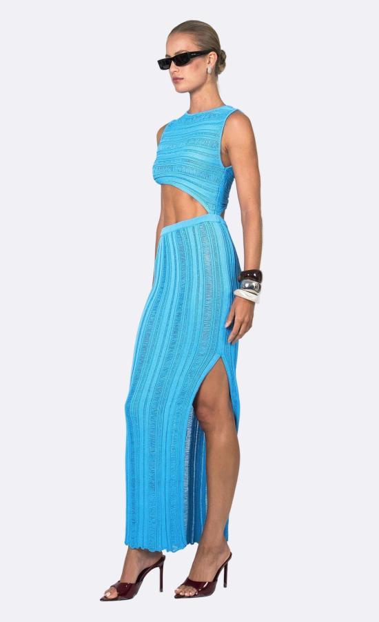  논살란트 레이블 롱 원피스 무심한 라벨 오리아나 드레스 아주르 - NONCHALANT LABEL