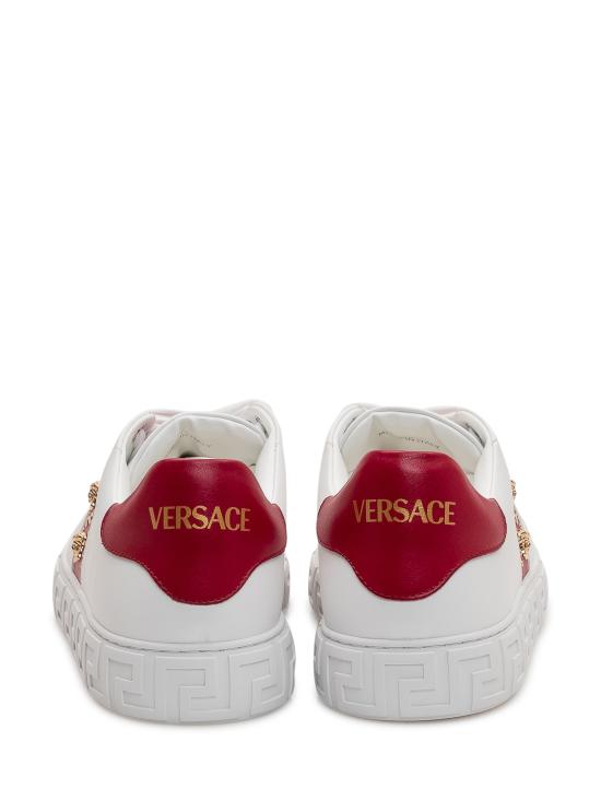 26SS 베르사체 스니커즈 10144601A16590 2WR7V WHITE LIPSTICK RED VERSACE GOLD - VERSACE