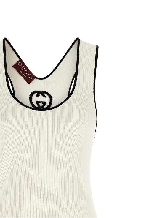 26SS 구찌 미디 원피스 856221XKFCZ9232 White Black - GUCCI