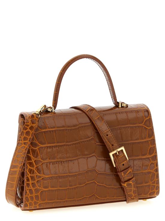26SS 베르사체 메두사 95 크록 이펙트 탑 핸들 백 10138231A087241NF2V Brown - VERSACE