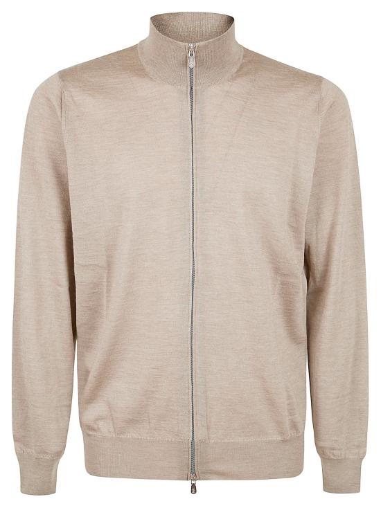 26SS 브루넬로 쿠치넬리 집업 니트 M2300106 C077A BROWN GRIGIO CHIARO