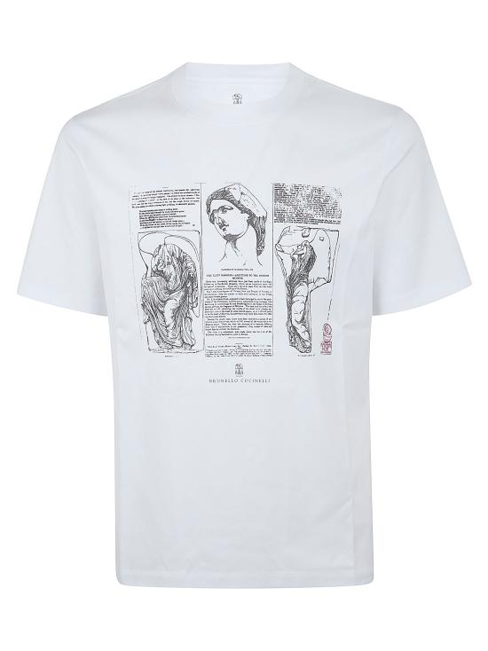 26SS 브루넬로 쿠치넬리 반팔 티셔츠 M0B138517 CFC06 BIANCO OTTICO CORTECCIA PORPORA