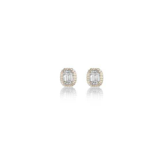  리지 맨들러 파인 주얼리 이어링 미니 플루티드 버튼 스터드 귀걸이 - LIZZI MANDLER FINE JEWELRY