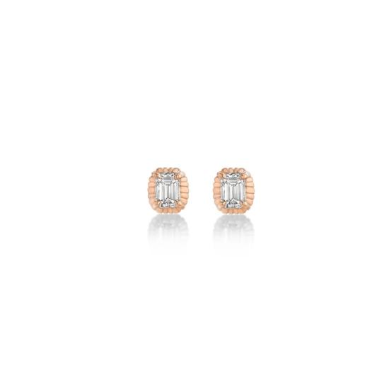  리지 맨들러 파인 주얼리 이어링 미니 플루티드 버튼 스터드 귀걸이 - LIZZI MANDLER FINE JEWELRY