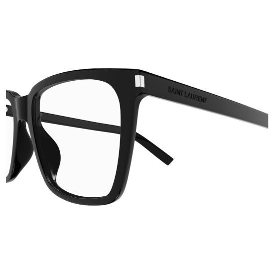 25FW 생로랑 안경 SL 717 SLIM 001 BLACK BLACK TRANSPARENT - SAINT LAURENT