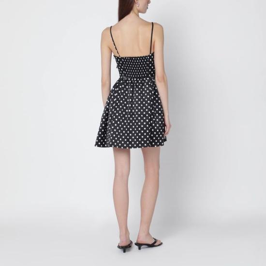 26SS 가니 폴카 도트 새틴 미니 드레스 A10301936904 099 BLACK - GANNI