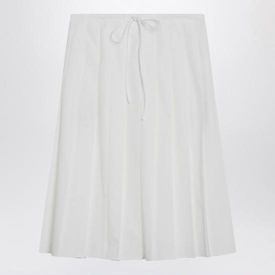 26SS 프라다 미디 스커트 P145VXOOO187P F0009 WHITE