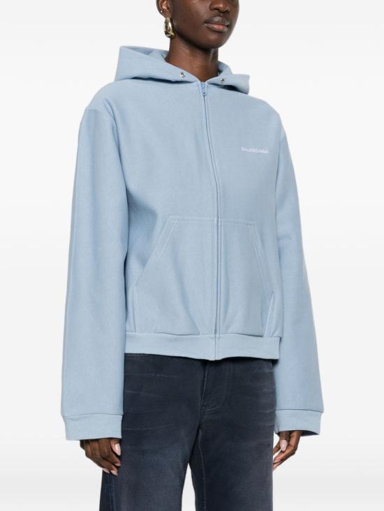 26SS 발렌시아가 백 집업 후드 851236TTVJ2 4773 LIGHT BLUE - BALENCIAGA
