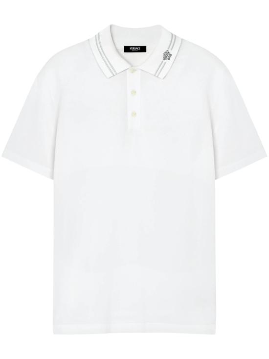 26SS 베르사체 폴로 티셔츠 10139061A13463 1W000 WHITE
