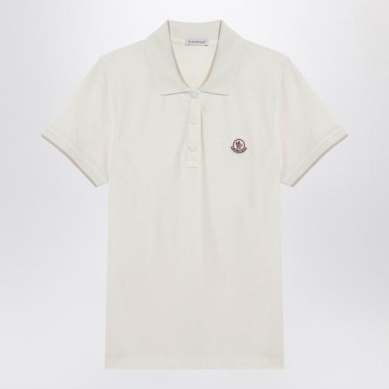 26SS 몽클레어 로고 패치 코튼 피케 폴로 셔츠 8A0000484720 034 WHITE
