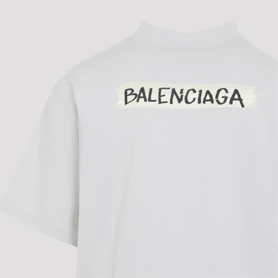 26SS 발렌시아가 마스킹 테이프 티셔츠 미디움 핏 764235TTVL6 9012 WHITE - BALENCIAGA