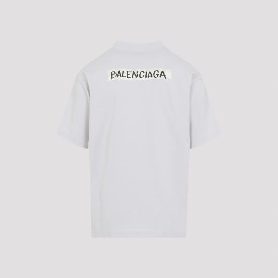 26SS 발렌시아가 마스킹 테이프 티셔츠 미디움 핏 764235TTVL6 9012 WHITE - BALENCIAGA