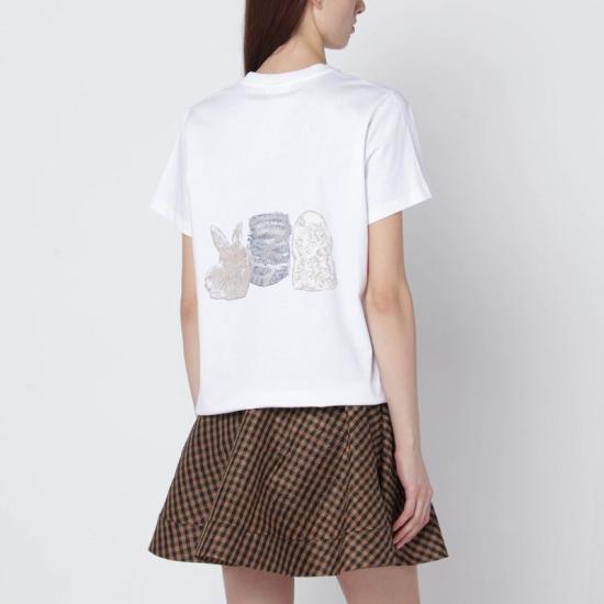 26SS 가니 애니멀 프린트 티셔츠 A105002911026 151 WHITE - GANNI