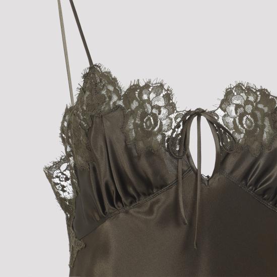 26SS 생로랑 미디 원피스 839551Y7G27 1302 GREEN - SAINT LAURENT