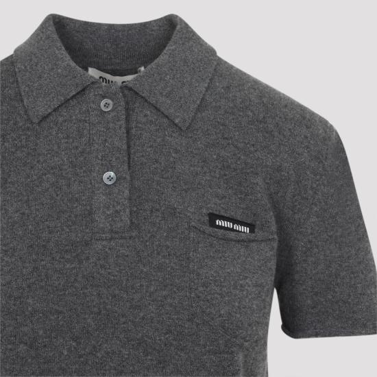 26SS 미우미우 반팔 티셔츠 MML01VSOOO19DJ F0480 GREY - MIU MIU